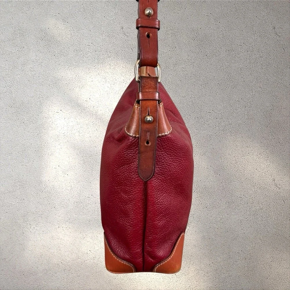 Dooney & Bourke Pebble Grain Hobo Shoulder Bag Purse Wine Red